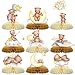 Tarklanda 9 Pcs Bear Baby Shower Honeycomb Centerpieces Little Bear Teddy Paper Fan Table Topper Honeycomb 3D Table Decoration for Kids Party Baby Shower Wedding Party Supplies - Image 3