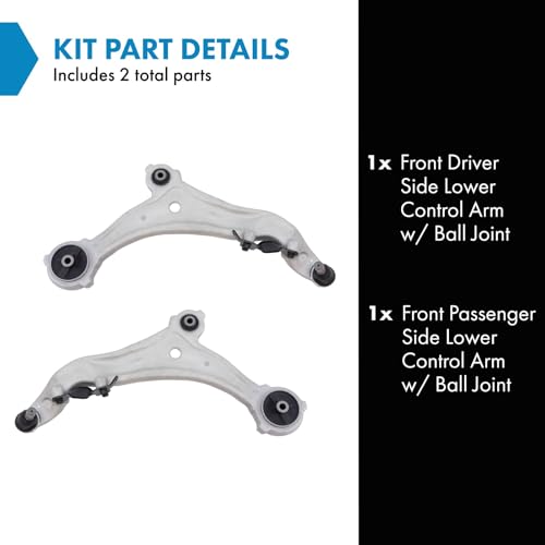 TRQ Front Lower Control Arm with Ball Joint Set Compatible with 2011-2017 Nissan Quest - Image 2