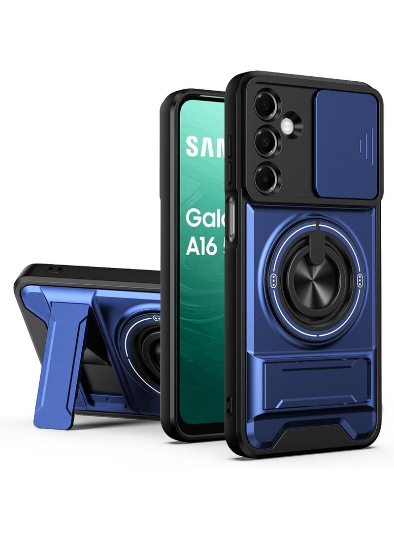 Case Cover Shock Resistant Protect Camera TPU + PC With KickStand Compatible with Samsung Galaxy A16 (Blue)