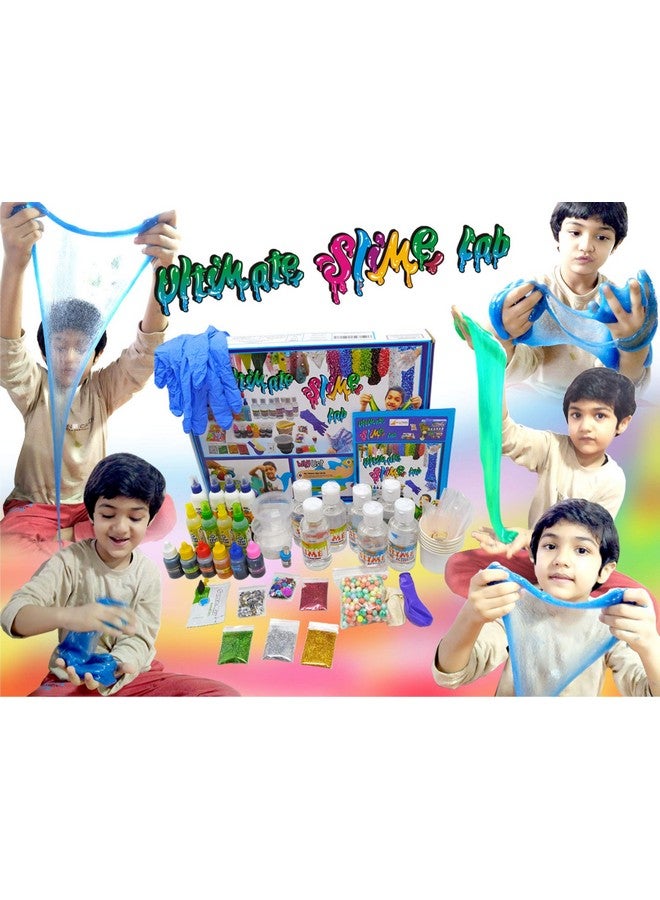StepsToDo Ultimate Slime Lab. All In One. Jumbo Kit With Around 3 Kg Of Content. Make 50+ Slime. Learn Basics Of Chemistry. With Activity Booklet. Unicorn Rainbow, Foamy, Crunchy Glitter - Image 3