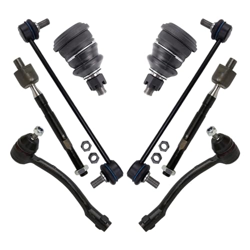 TRQ Front Steering & Suspension Kit Ball Joint Sway Bar Stabilizer Link Tie Rod Compatible with 2012-2017 Hyundai Accent - Image 1