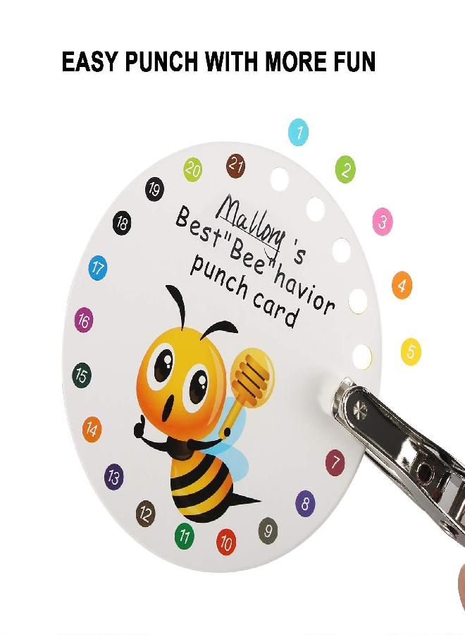 ONEDONE Punch Cards 3.9" Round Reward Punch Cards for Classroom with Hole Puncher Teacher Supply Classroom Must Haves for Teachers Elementary - Image 3