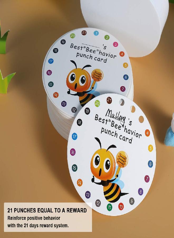 ONEDONE Punch Cards 3.9" Round Reward Punch Cards for Classroom with Hole Puncher Teacher Supply Classroom Must Haves for Teachers Elementary - Image 4