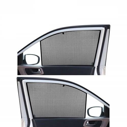 TRENDWALA Fabric Car Fix Curtain Window Shades Half Curtains Sunshade For Creta Set Of 4, Black - Image 1