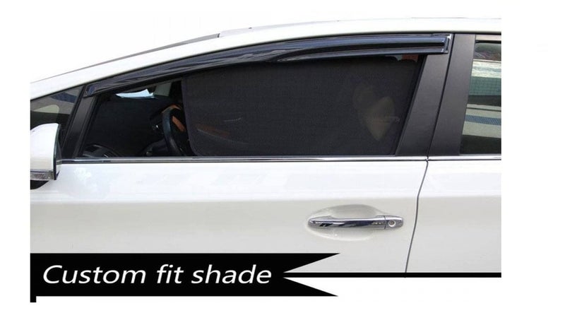 TRENDWALA Fabric Car Fix Curtain Window Shades Half Curtains Sunshade For Creta Set Of 4, Black - Image 4
