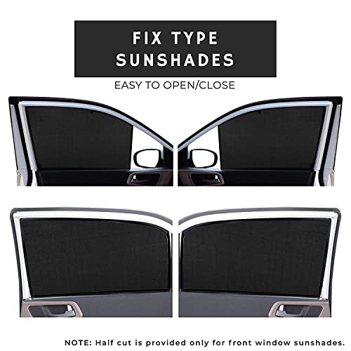 TRENDWALA Fabric Car Fix Curtain Window Shades Half Curtains Sunshade For Creta Set Of 4, Black - Image 3