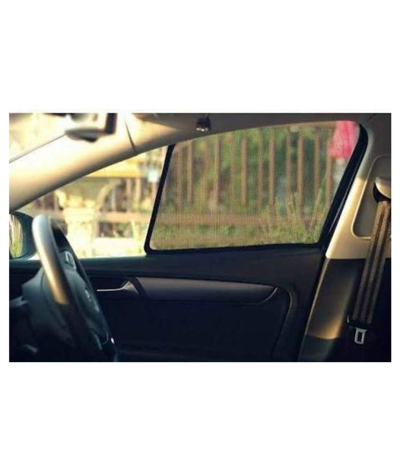 TRENDWALA Fabric Car Fix Curtain Window Shades Half Curtains Sunshade For Creta Set Of 4, Black - Image 2