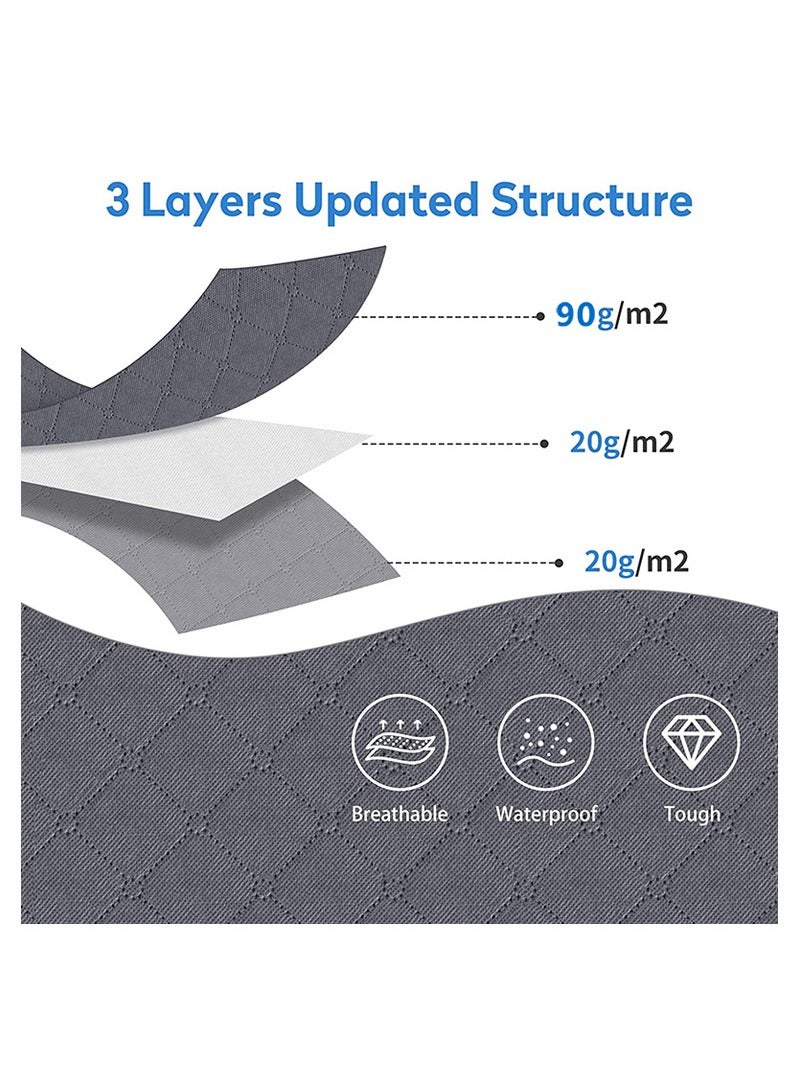 TAPIT 3 Pack Large Storage Bags, Clothes Storage Bins Foldable Closet Organizers Storage Containers with Reinforced Handle Thick Fabric for Blanket Comforter Clothing Bedding (Grey-B)  - Image 4