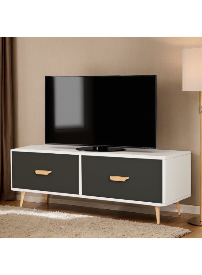 CityRiya-Long TV Table, TV Cabinet, TV Stand, Large TV Console Table, Modern Entertainment Center Tv Cabinet for 55-65 Inch TVs, Television Tables for Living Room, Bedroom, 100 * 30 * 49cm (Black) - Image 2