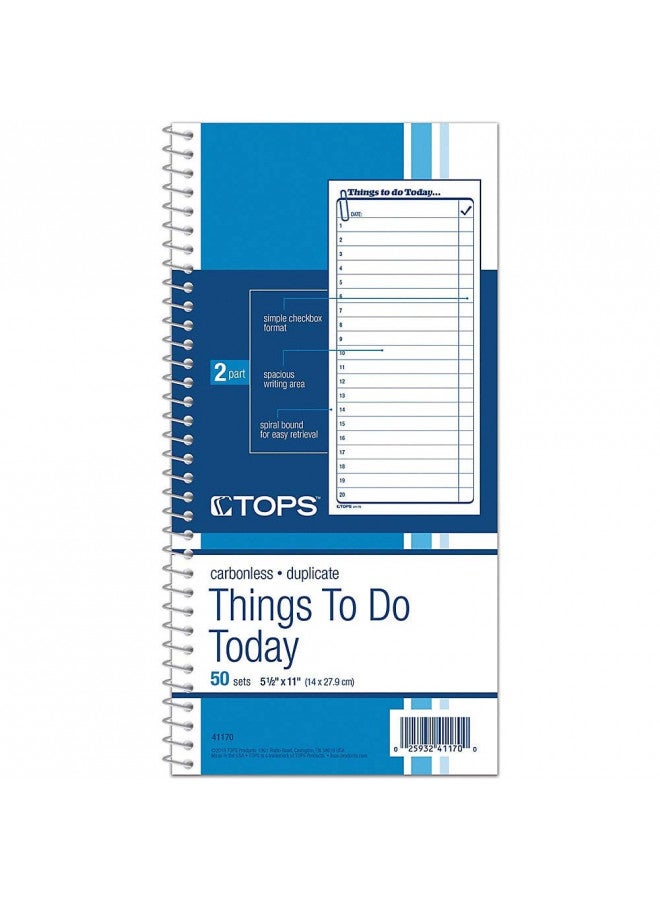 TOPS Daily Agenda/Things To Do Form, 2-Part, Carbonless, 5.5 x 11 Inches, 50-Sets per Pad (41170) - Image 2