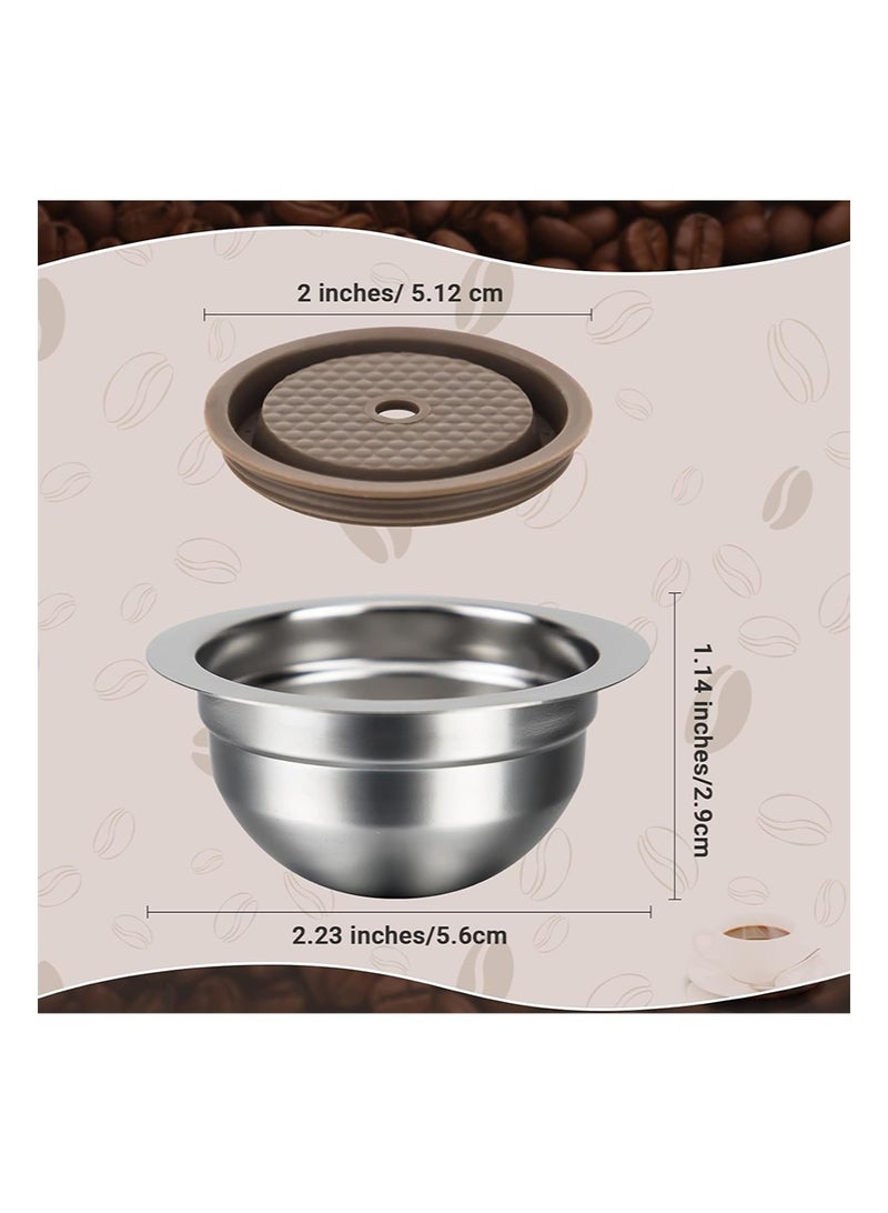 EZSOZO Reusable Capsules Compatible with Nespresso Vertuo Next/Vertuo POP， Stainless Steel Refillable Pods （150ml） - Image 2