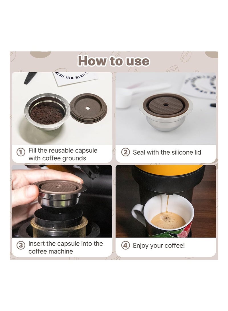 EZSOZO Reusable Capsules Compatible with Nespresso Vertuo Next/Vertuo POP， Stainless Steel Refillable Pods （150ml） - Image 5