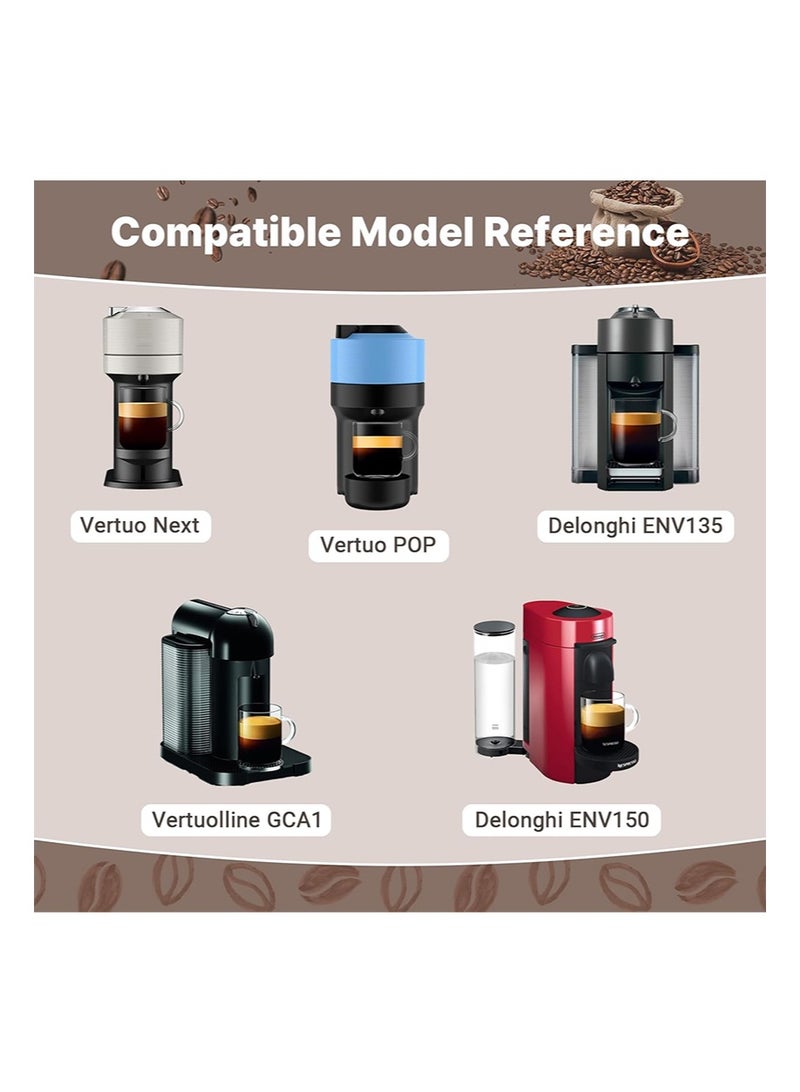 EZSOZO Reusable Capsules Compatible with Nespresso Vertuo Next/Vertuo POP， Stainless Steel Refillable Pods （150ml） - Image 3