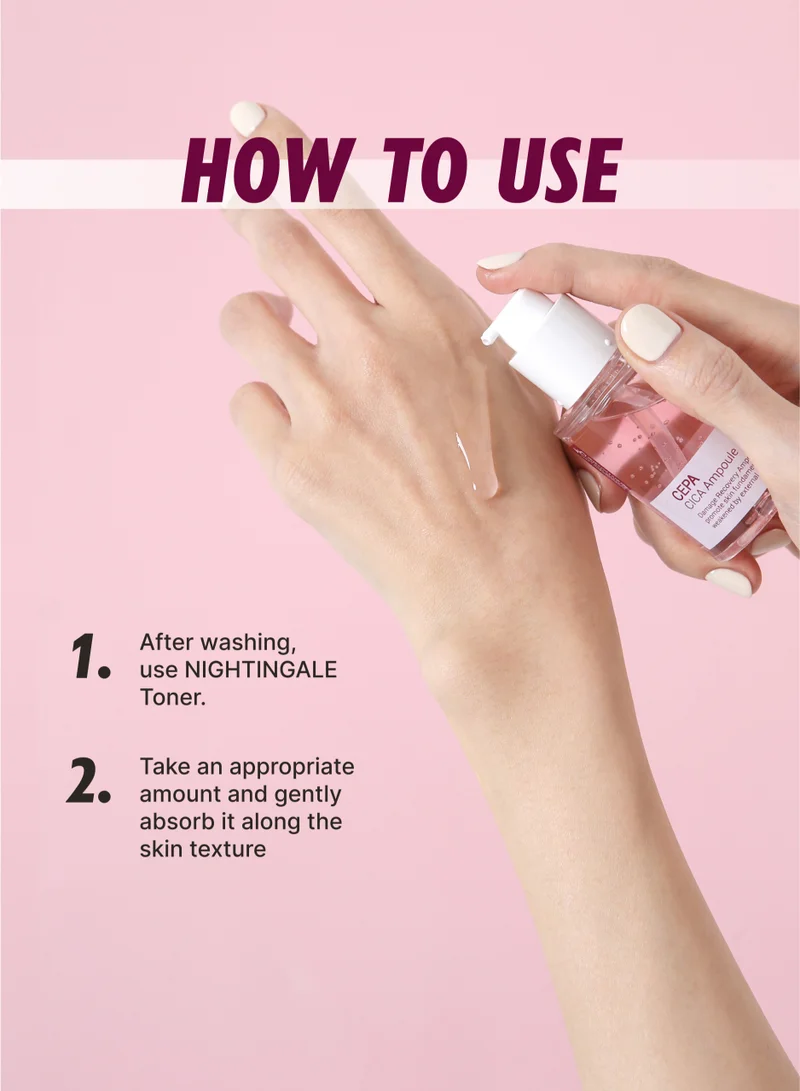 nightingale Korean Cepa Cica Ampoule Serum for Face 30ml - Repair & Moisturizing, Anti Aging