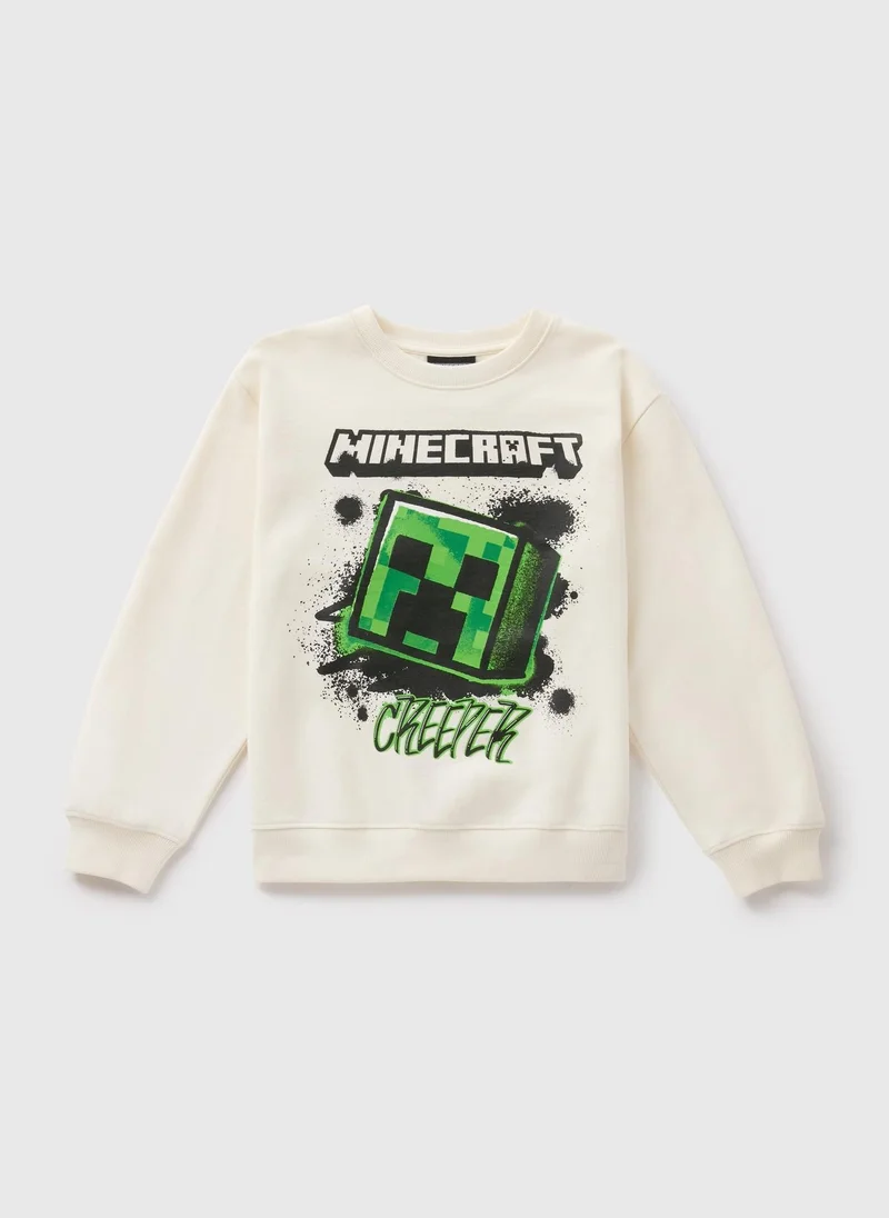 Matalan Minecraft Boys Cream Sweatshirt