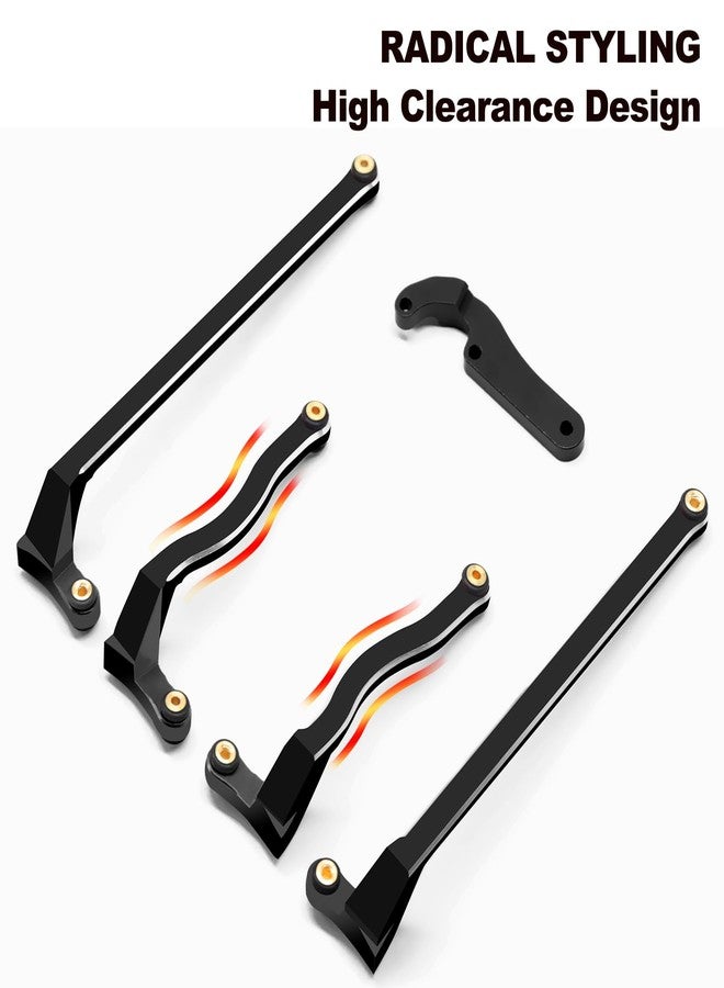 OGUNKE McCue RC Praying Mantis Link Tucked Inward Links High Clearance Links for Axial 1/24 Deadbolt AXI90081 RC Crawler Upgrade Parts - 5 PCS (Black) - Image 3