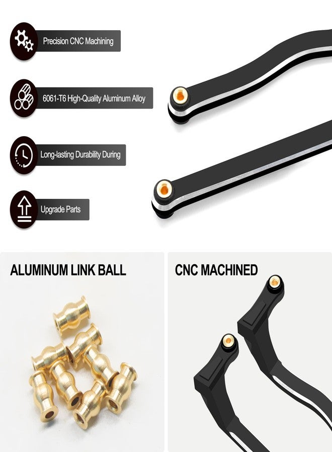 OGUNKE McCue RC Praying Mantis Link Tucked Inward Links High Clearance Links for Axial 1/24 Deadbolt AXI90081 RC Crawler Upgrade Parts - 5 PCS (Black) - Image 4