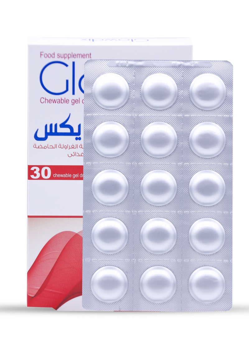 Glowdix Strawberry Flavored Chewable Gelatin Gel Drops 30 pieces
