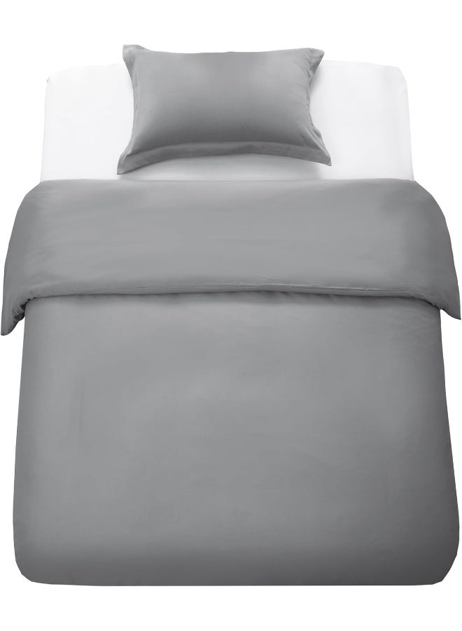 PanaX Bedding Duvet Cover Single Size Set- 1Pieces Duvet Cover 140X200Cm / 1Pieces-Pillow Sham 50X75Cm (Light Grey, Single) - Image 2