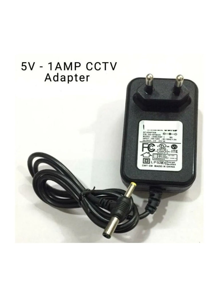 Zero - 5V 1A Power Adapter, Power Supply AC Input 100-240 V and Output 5V-1A for Set Top Box/DTH Box, CCTV System, Router, Other Electronics & IT Gadgets (with DC & Sony Pin) Black - Image 1