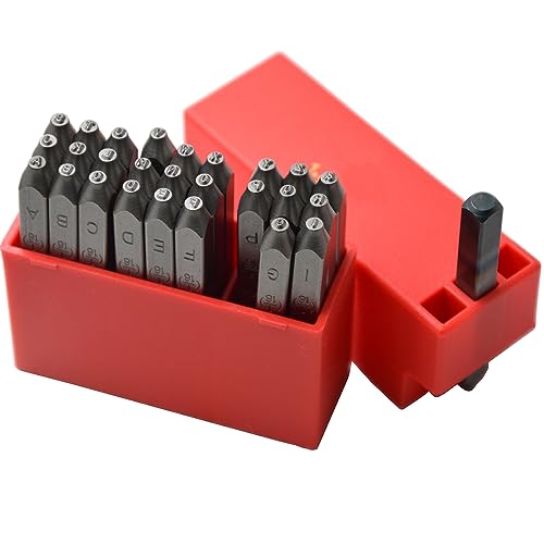 WKSTOOL 36pcs Heavy Duty Steel Stamp Uppercase Letters and Number 1/16 1.5mm Hand Stamping Character Mark Code Alphabet Punch Kit for Bracelet Ring Jewelry Sheet Metal Plate Making Mold Die - Image 4