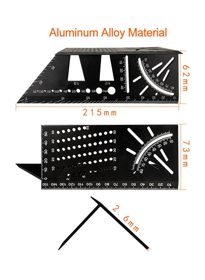 Multi-Function Angle Square Ruler Black - Image 5