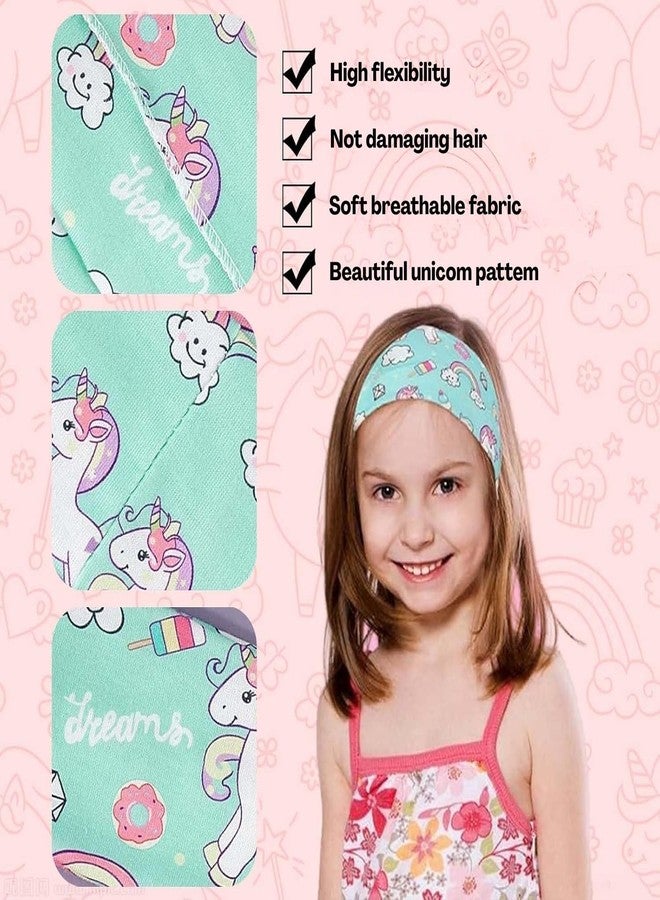 BendJoy® 6Pcs Elastic Sports Unicorn Headband for Girls | Comfortable Fit | Durable Design | Cute Patterns | For School & Play - Image 4