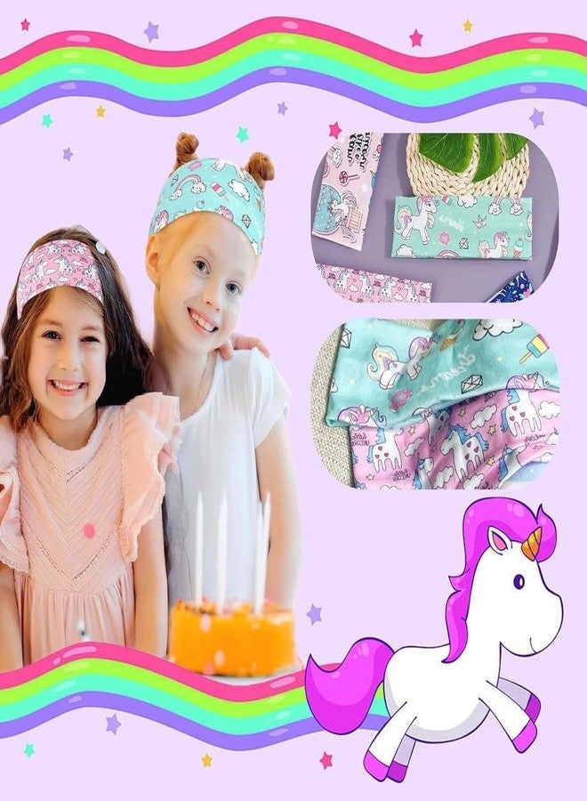 BendJoy® 6Pcs Elastic Sports Unicorn Headband for Girls | Comfortable Fit | Durable Design | Cute Patterns | For School & Play - Image 5
