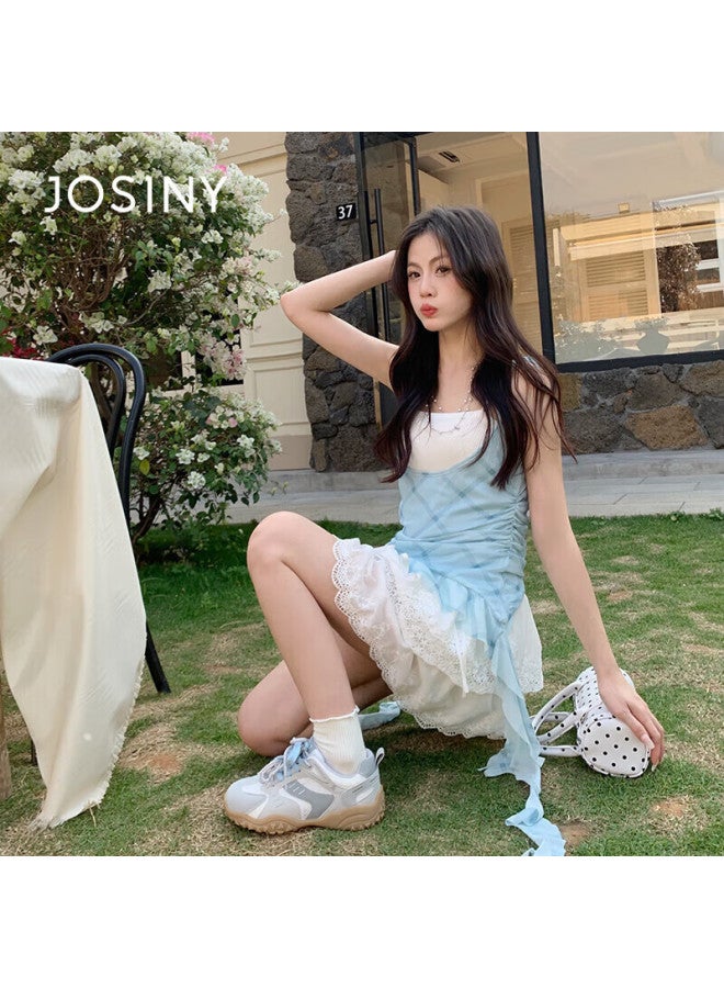 Josiny Star Same Style Women's Spring And Summer Fashion Sports Shoes Soft Bottom Round Toe Casual Shoes Gray Blue Size 38 - Image 3