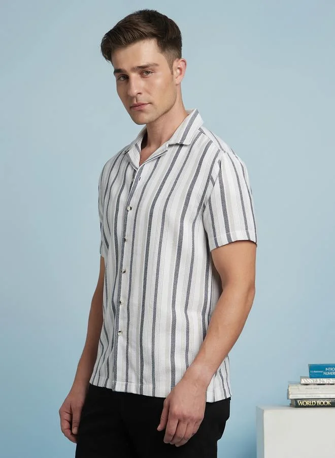 Stylish Navy Shirt For Men Featuring A Classic Solid Pattern And Comfortable Fit