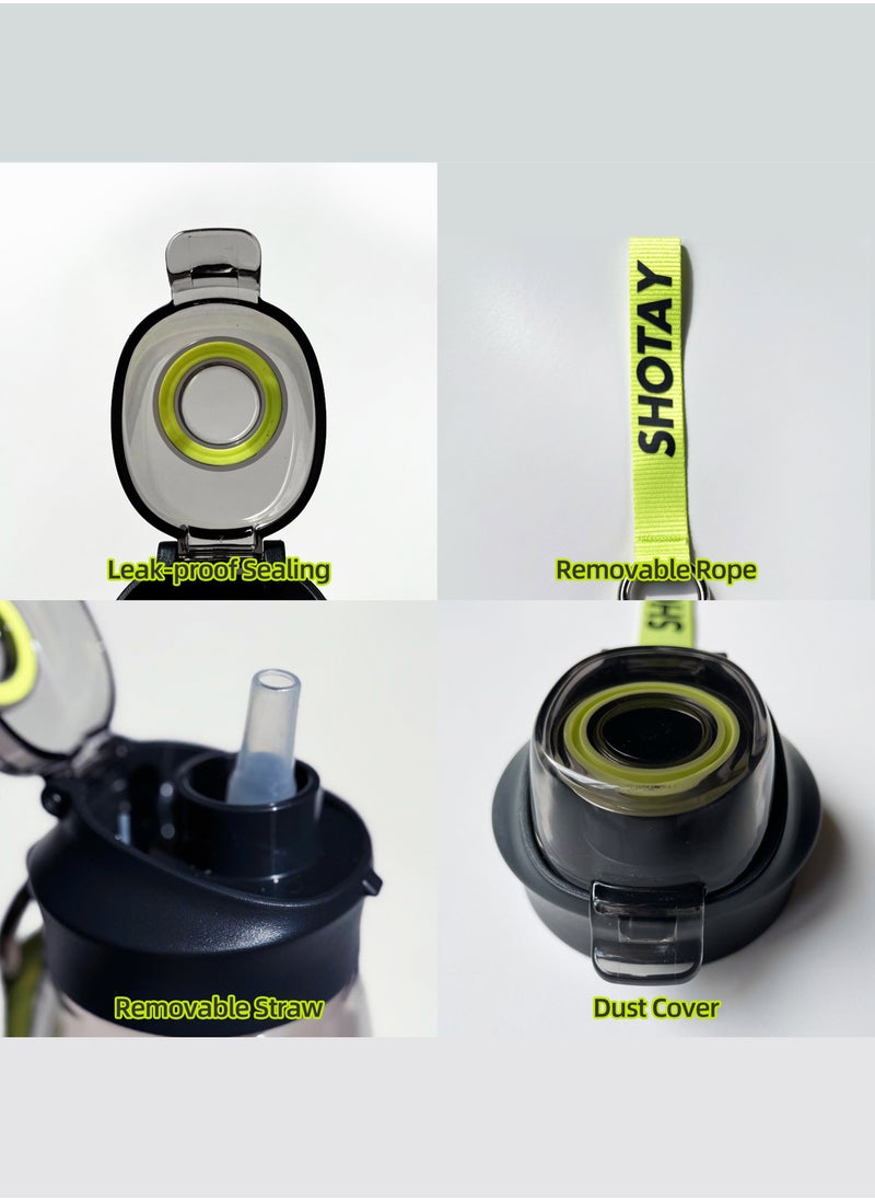 SHOTAY - SHOTAY Sports Water Bottles 1L BPA Free And Leakproof, Fast Flow With Removable Straw, Gym Water Bottle For School, Fitness And Outdoor Sports. - Image 1
