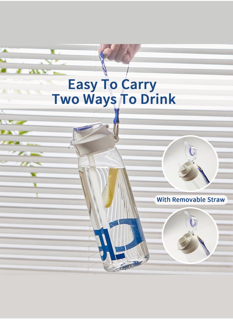 SHOTAY - SHOTAY Sports Water Bottles 1L BPA Free And Leakproof, Fast Flow With Removable Straw, Gym Water Bottle For School, Fitness And Outdoor Sports. - Image 1