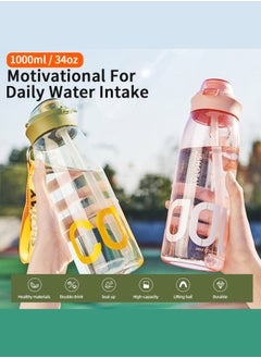 SHOTAY SHOTAY Sports Water Bottles 1L BPA Free And Leakproof, Fast Flow With Removable Straw, Gym Water Bottle For School, Fitness And Outdoor Sports.  - Image 5