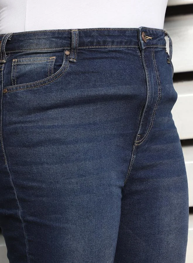 HIGH STAR HIGH STAR Plus Size High Rise Slim Fit Light Faded Jeans