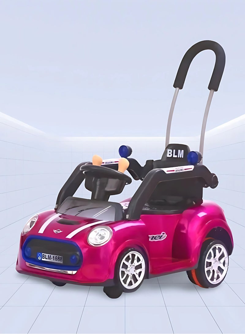 ميني كوبر سيارة كهربائية للأطفال بأربع عجلات، مزودة بمقبض للوالدين، وموسيقى وإضاءة، مناسبة للأطفال من عمر سنة إلى أربع سنوات (6 فولت، 4.5 أمبير) (لون وردي) - Image 1