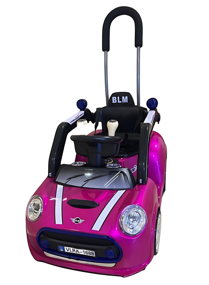 ميني كوبر سيارة كهربائية للأطفال بأربع عجلات، مزودة بمقبض للوالدين، وموسيقى وإضاءة، مناسبة للأطفال من عمر سنة إلى أربع سنوات (6 فولت، 4.5 أمبير) (لون وردي) - Image 3