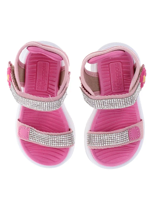موليكينها Molekinha Infant Girls Sandals With Back Strap Pink | Made In Brazil