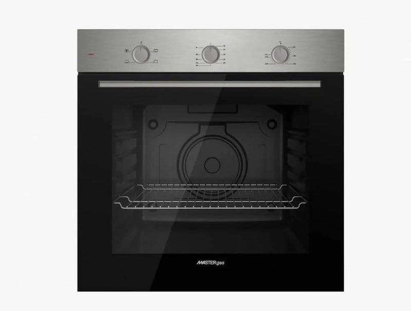 MASTERgas MASTER Gas Built-in Oven – Black Glass & Stainless Steel, Powerful Performance 2176 Watts, Perfect Heat Distribution Thanks to Internal Fan System, Full Safety 2 Years Warranty - Image 1