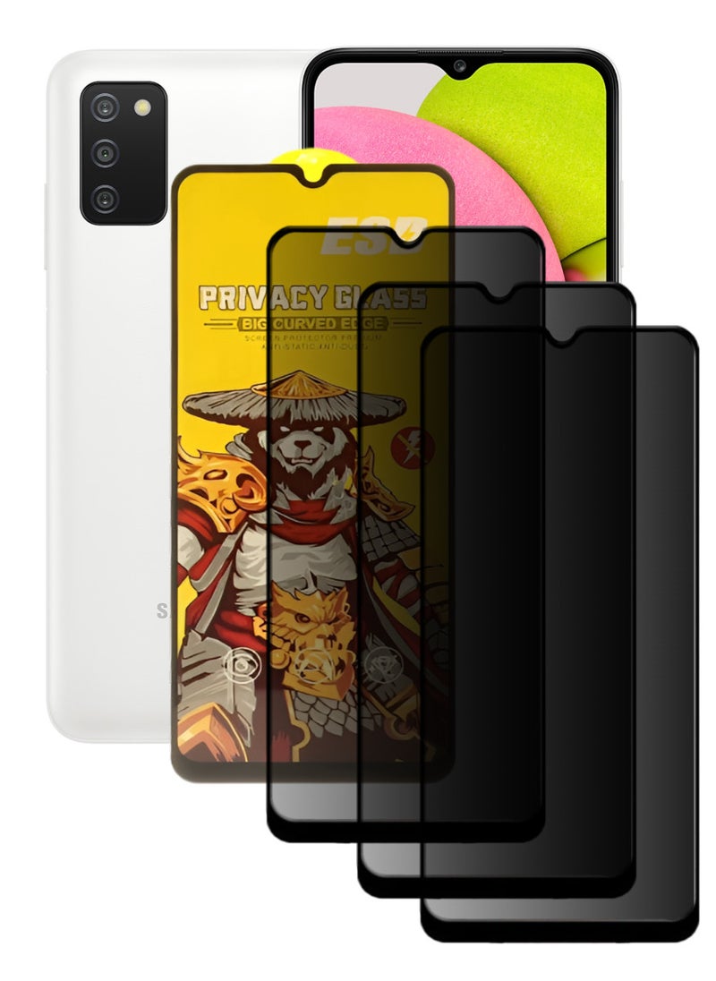 ESD 3 Pieces Tempered Dustproof Privacy Glass Screen Protector Compatible For Samsung Galaxy A03s - Image 1