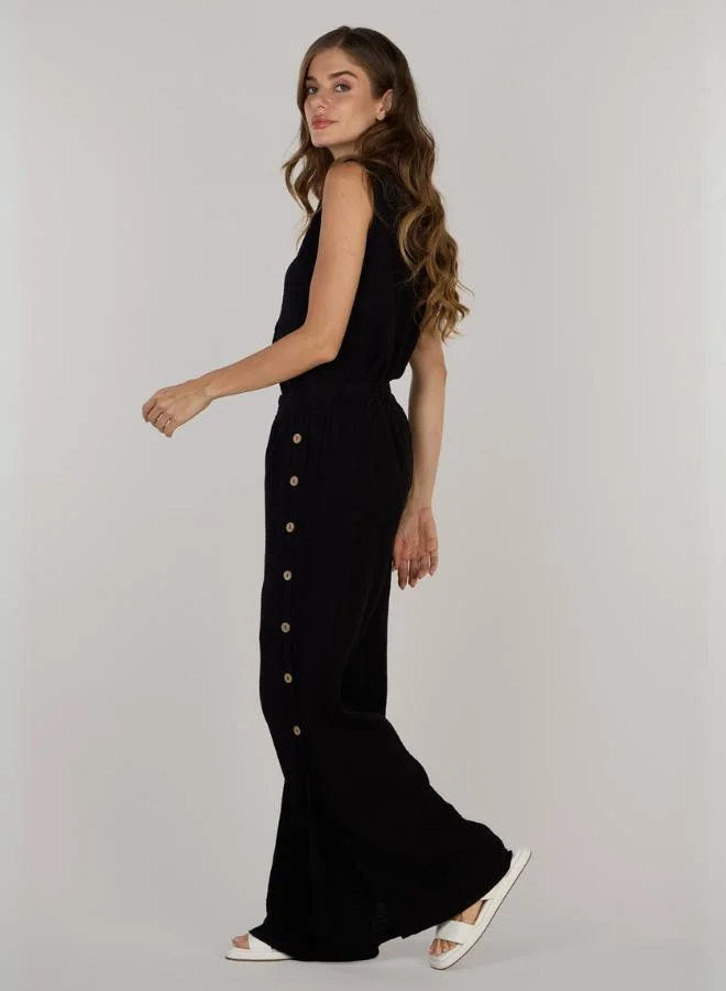 Just Nature Jenny Wide-leg Trousers with Side Slit