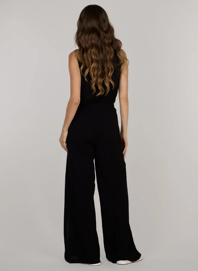 Just Nature Jenny Wide-leg Trousers with Side Slit