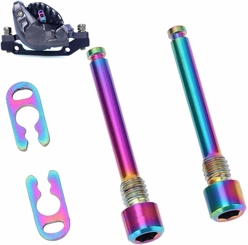 Tbest 4PCS Disc Brake Clip Fixing Screw, Ti Alloy Mountain Brake Clamp Thread Bolt Pin for - Image 5