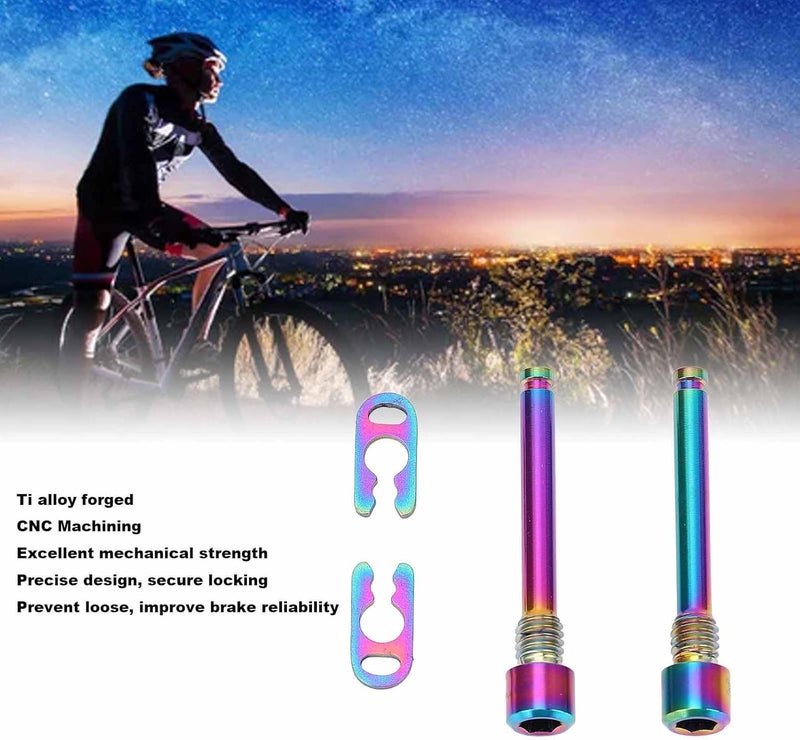 Tbest 4PCS Disc Brake Clip Fixing Screw, Ti Alloy Mountain Brake Clamp Thread Bolt Pin for - Image 3