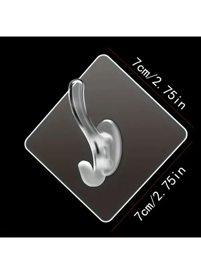 6Pcs No Drill Wall Hooks Transparent Waterproof Strong Adhesive U Shaped Design - Image 4