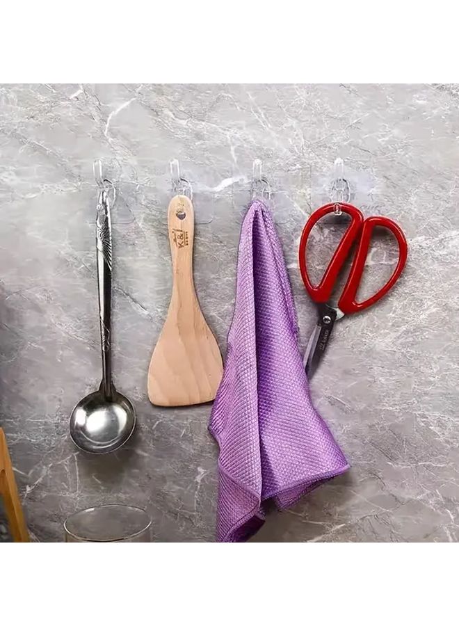 6Pcs No Drill Wall Hooks Transparent Waterproof Strong Adhesive U Shaped Design - Image 3