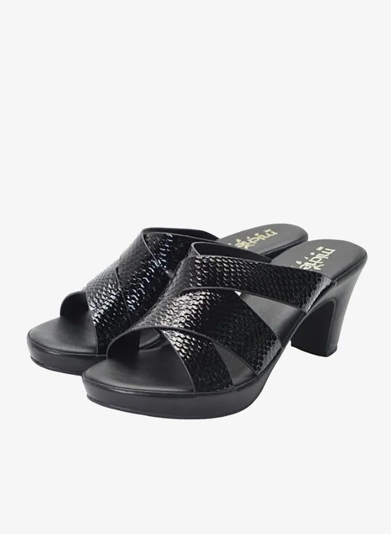 Michelle Morgan Black 092-3089 Michelle Morgan Ladies Mid Heel Sandals 314RL093 Black for Women | Best Price UAE