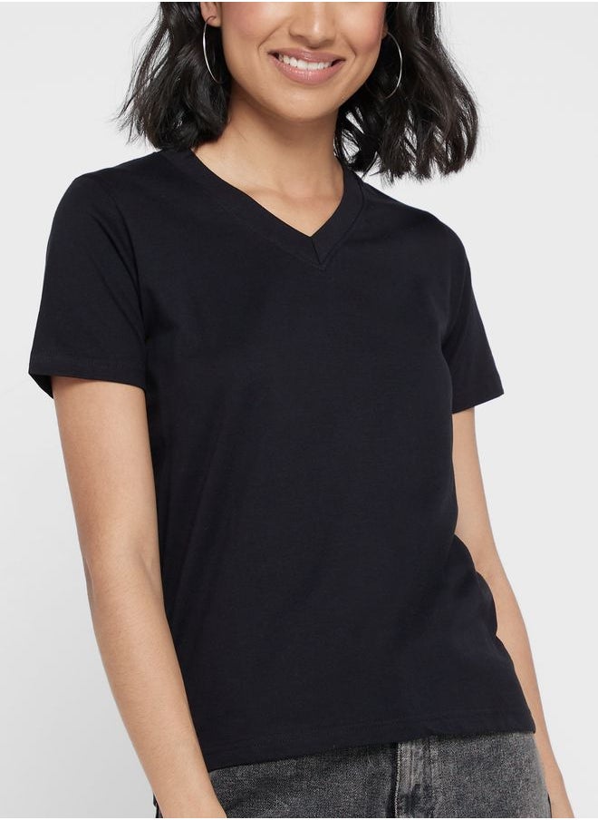 Ginger Basics - 2 Pack V Neck & Round Neck T-Shirt - Image 1