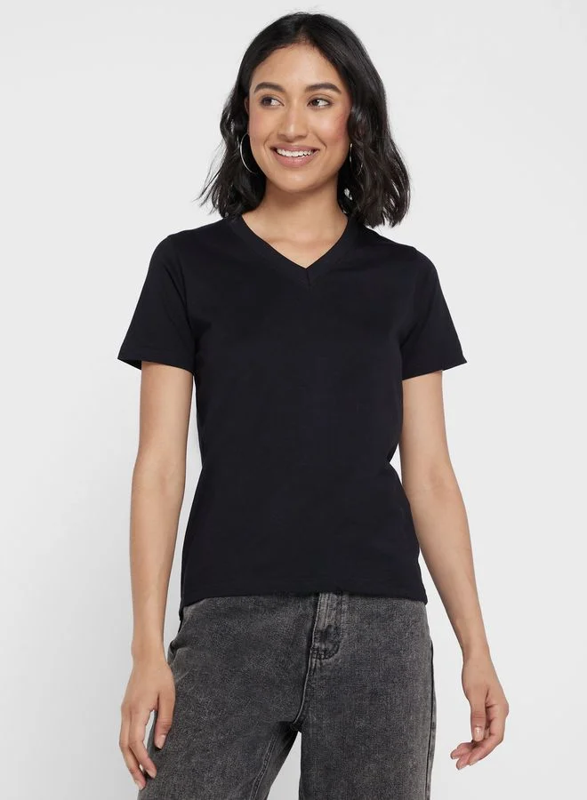 Ginger Basics 2 Pack V Neck & Round Neck T-Shirt