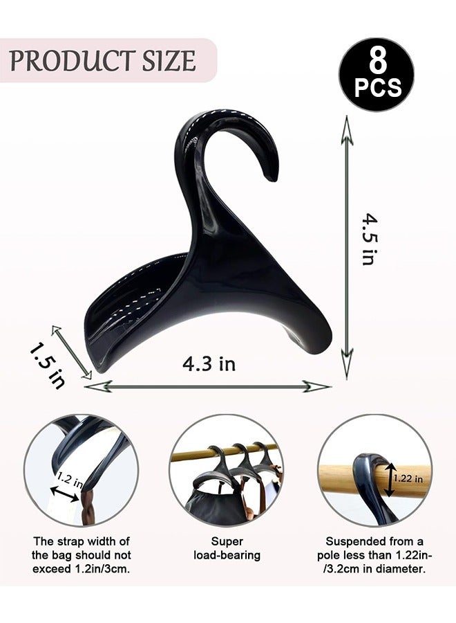 8Pcs Purse Hanger, Purse Holder for Closet Black Backpack Hanger Hook for Organizer Storage Purses Tote Bag Backpacks Handbags, Black  - Image 2