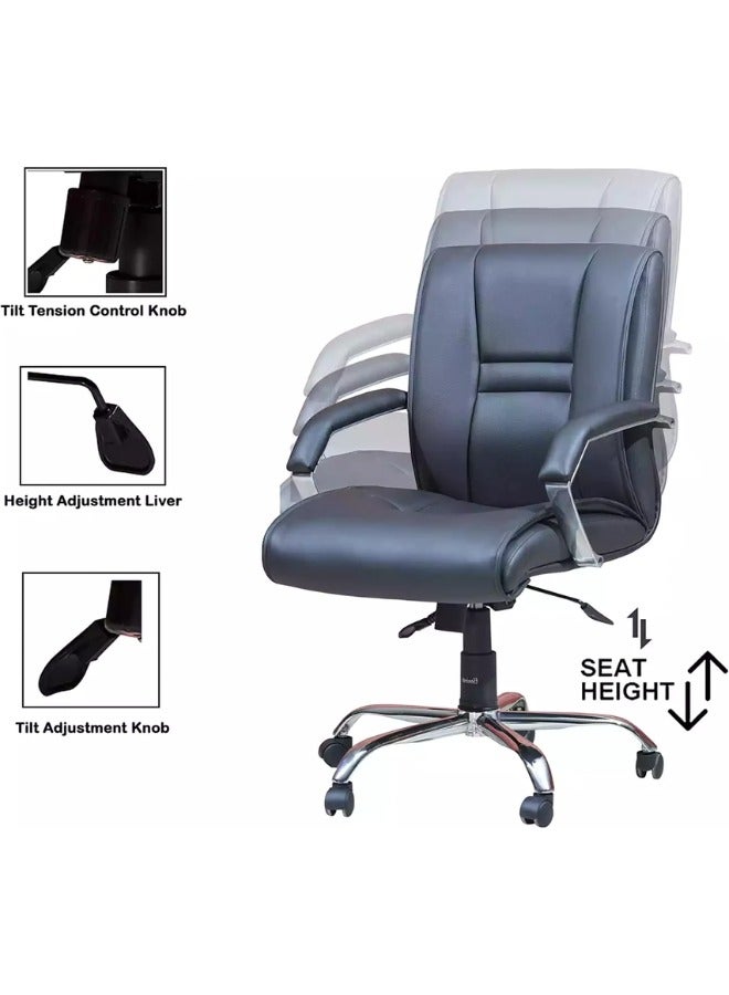 Generic Transform your workspace with the Black Adjustable Height Office Chair—ideal lumbar support. A stylish addition to Home Office Furniture, ensuring comfort in Desk Chairs.  - Image 3
